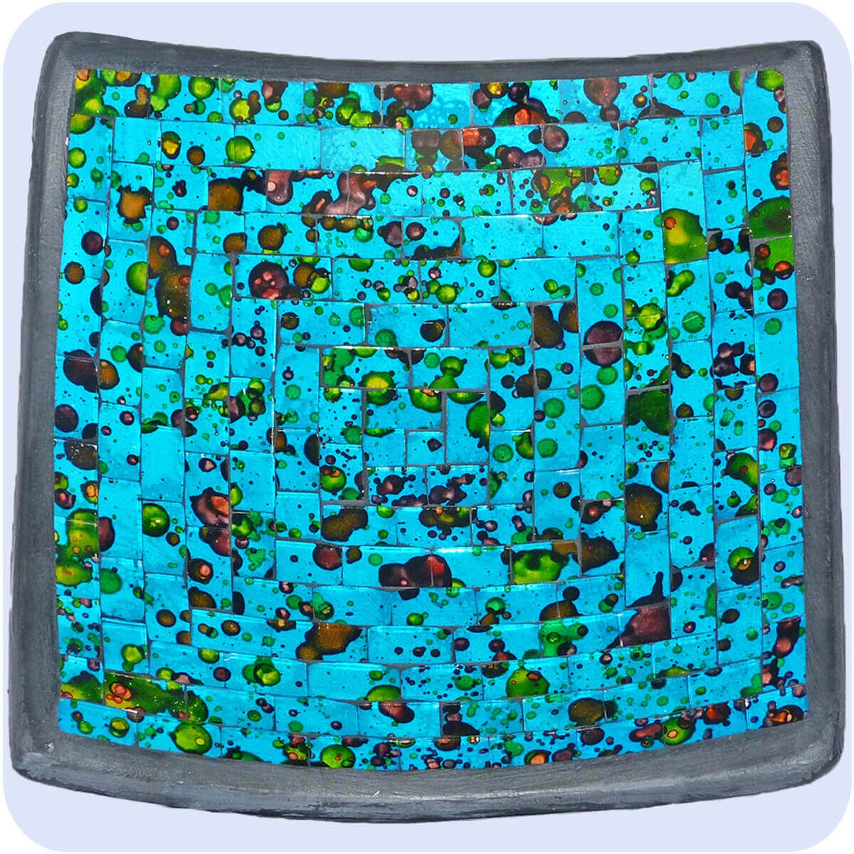Mosaikschale Tonschale Glasschale Dekoschale Mosaik Kunsthandwerk Glassteine Deko Quadrat bunt mini