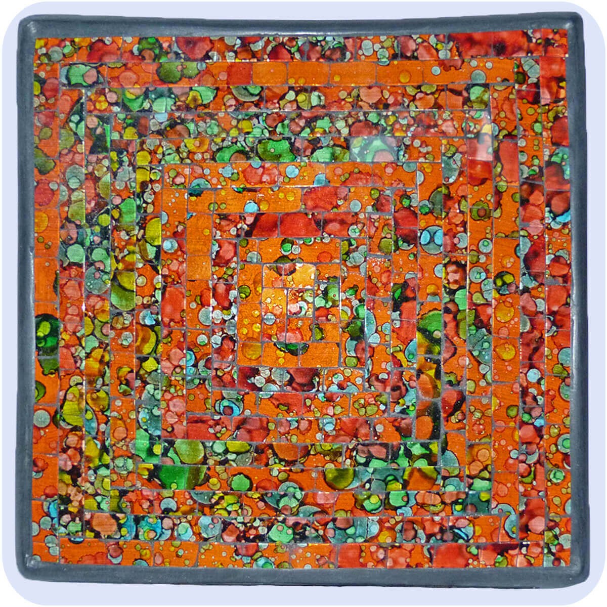 Mosaikschale Tonschale Glasschale Dekoschale Mosaik Kunsthandwerk Glassteine Deko Quadrat bunt mini