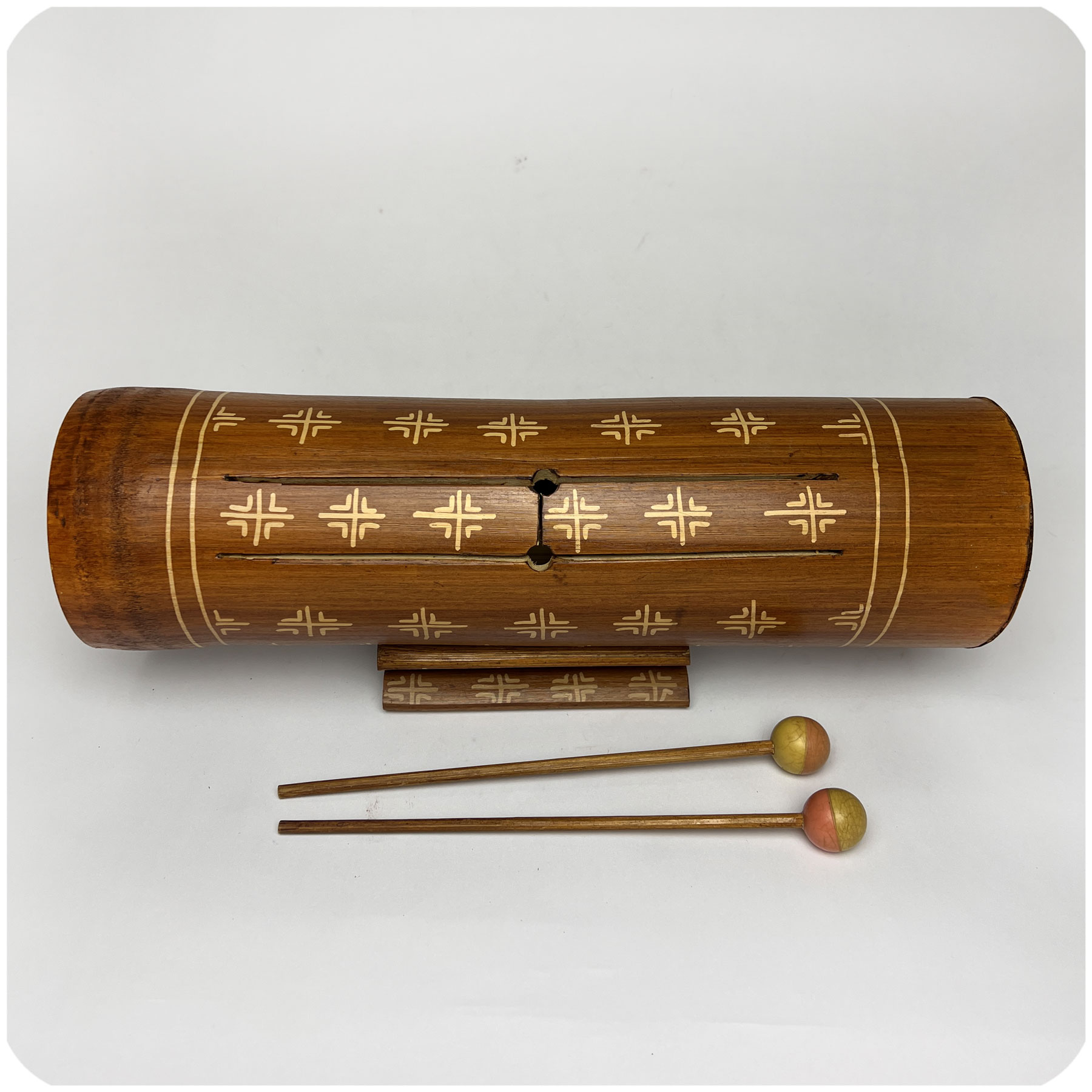 Rhythmiktrommel Zungentrommel Schlitztrommel handgefertigt aus Bambus 2 Töne