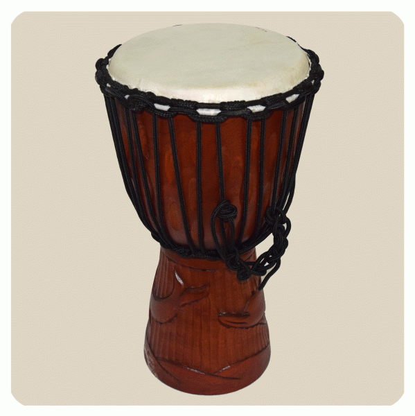 Simandra Djembe geschnitzt 40 cm Bongo Afrikanische Trommel aufwendige Schnitzerei