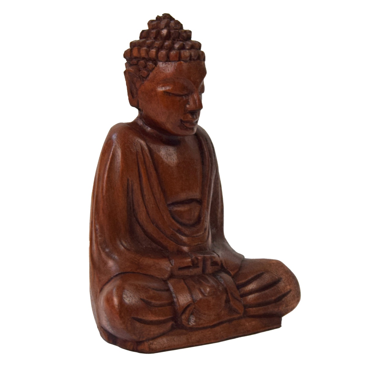 Om Buddha Amitabha 15 cm Statue sitzend Holz Skulptur Lotus Meditation Feng-Shui