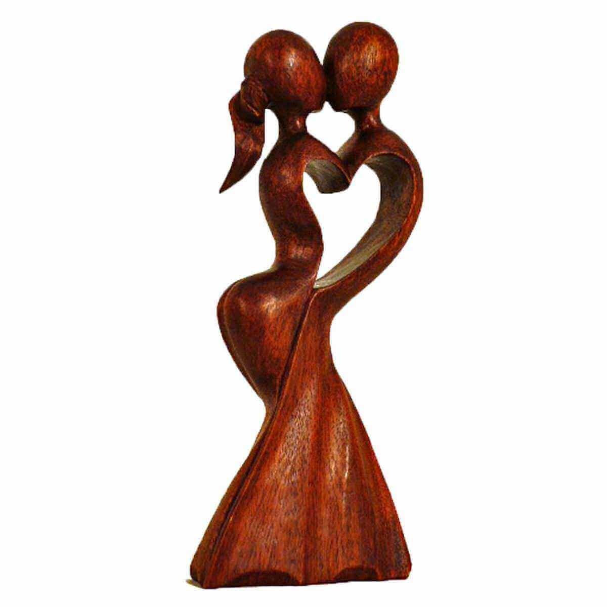 Figura de madera escultura figura de madera abstracta estatua África Asia decoración hecha a mano boda